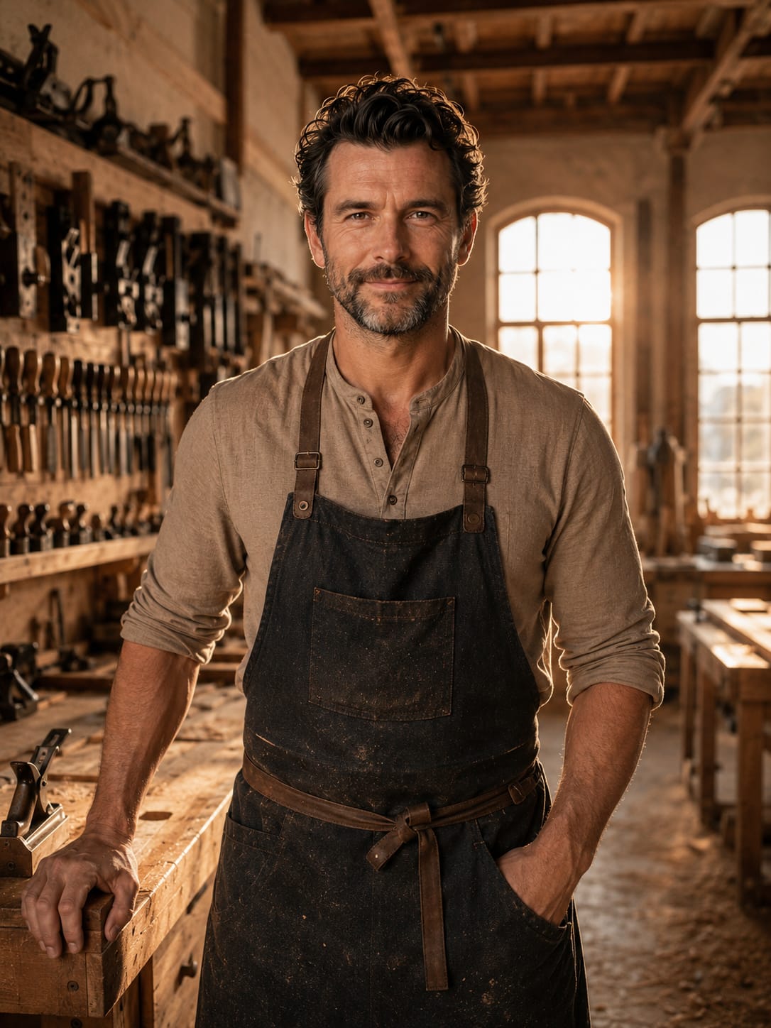 Schreinermeister in der Werkstatt